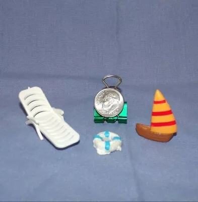 Miniature Dollhouse Beach Deck Lawn Chair Sailboat Lifesaver Figurine Toy Lot • $4.79