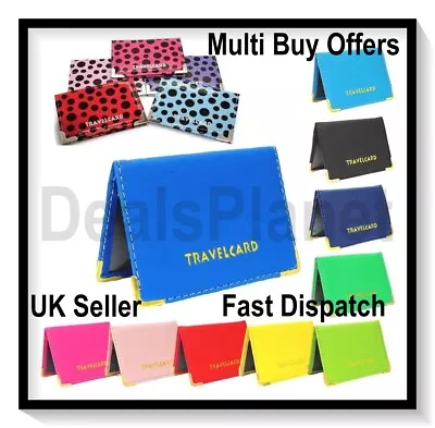£2.99 • Buy Oyster Card Travel Card Bus Pass Holder Wallet Railcard Cover Case Plain Polka