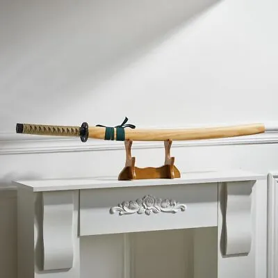 Katana Wooden Sword With Scabbard Martial Katana Kendo Cosplay Prop Samurai 98cm • £30.95