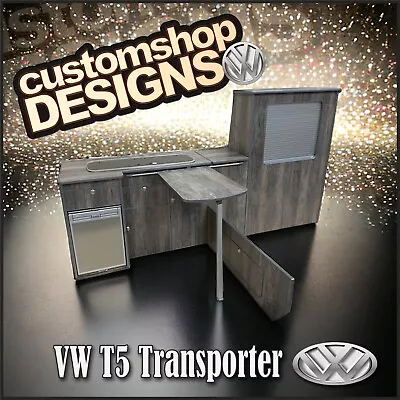 VW T5 / T5.1 Transporter (2004-2015) LWB Campervan Flat Pack Kitchen Unit • £1299.99