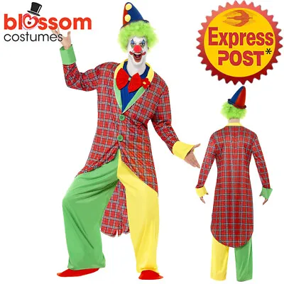 CA1113 Mens Deluxe La Circus Jester Joker Clown Birthday Party Halloween Costume • $55.93