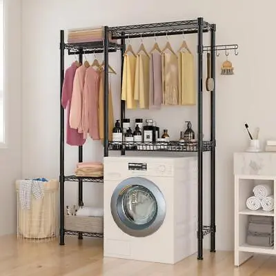 5 Tier Laundry Room Closet Organizer Adjustable Shelves Clothes Drying Rack • $59.99