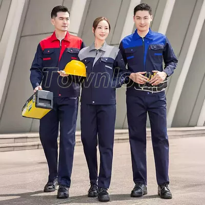 Men Women Workwear Overalls Set Coveralls Mechanic Boiler Work Outfits Coat Pant • $64.77