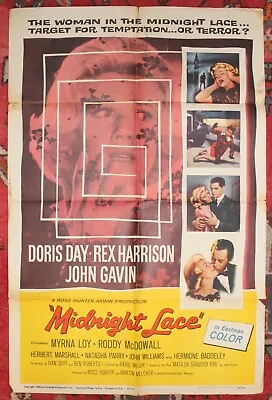 Midnight Lace Original One Sheet Movie Poster Doris Day 1960 • $39.99