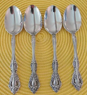 4-oneida-michelangelo-stainless Oval/place Soup Spoons Floral Pierced Cube Usa • $21