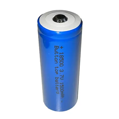 18500 3.7V 1500mAh Button Top Rechargeable Battery For Flash Light Garden Light • £7.25