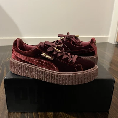 $130 • Buy Rihanna PUMA X FENTY  Velvet Creeper Burgundy SIZE UK 4.5 - US 7 Womens Sneakers