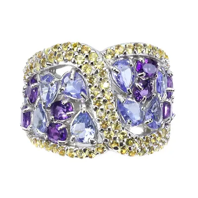 Pear Tanzanite Amethyst Sapphire Gemstone 925 Sterling Silver Jewelry Ring Size • £66.89