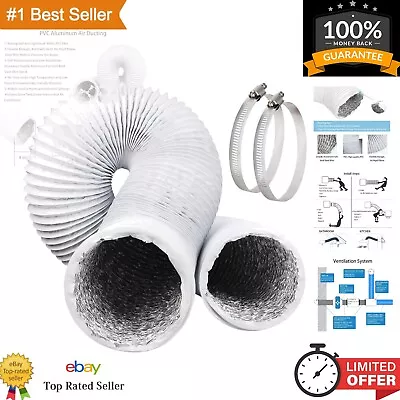 4 Inch 5FT Dryer Vent Hose - Aluminum Insulated Flex Hose Kit Indoor Outdoor • $16.22