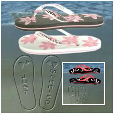 Just Married Flip Flops In Womens & Mens - Perfect Wedding / Honeymoon Gift!! • £7.69