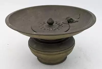 INDIAN MUGHAL STYLE ANTIQUE BRASS BASIN C1900 • $180.29