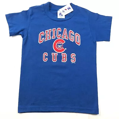 Vintage Chicago Cubs Shirt Youth S 6-8 Blue Red Logo 7 Single Stitch Made In USA • $10