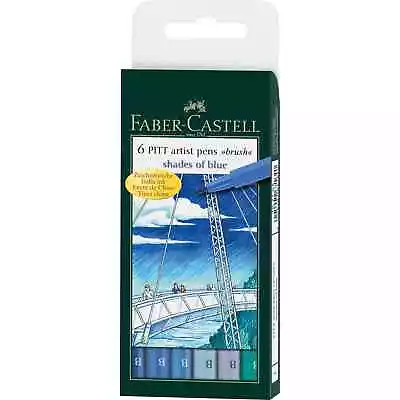 Faber Castell Pitt Artist Pen Brush -  Shades Of Blue #167164 • $23.99