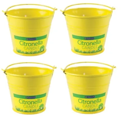4 X Chatsworth Citronella Bucket Candle Outdoor Dining Garden Pest Control 8.5cm • £7.99