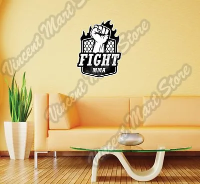 Mixed Martial Arts MMA Cage Fight Wall Sticker Room Interior Decor 20 X25  • $19.99
