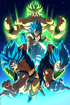 Dragon Ball Super Poster Broly Movie Vegeta Goku Vegeto Blue 12inx18inches  • $9.95