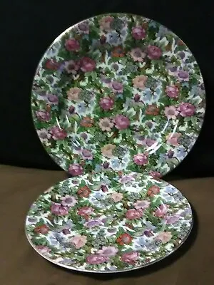 (2) Elegant Antique Crown Ducal Ware England  Victoria Rose  Chintz Plate Set • £65.61