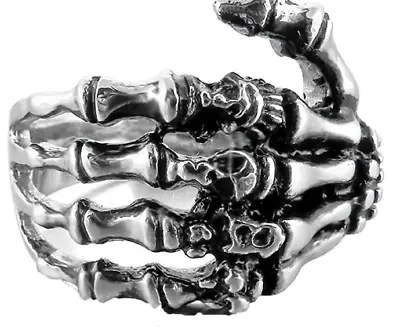 Skeleton Hand Biker Ring Stainless Steel 38 • $22.95