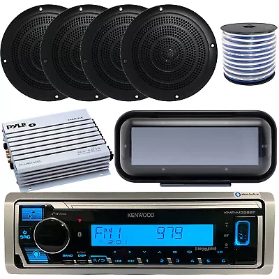 Kenwood Marine Boat Yacht Stereo Receiver Cover 4x 5  Speakers W/ Wire Amp • $243.99