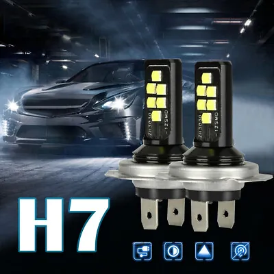 $7.50 • Buy 2x H7 LED Light Car Headlight Lamp Bulbs High Low Beam 240W 6000K Kits Universal
