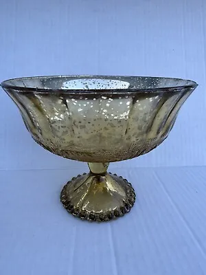 Vintage Gold Mercury Glass Compote Centerpiece Bowl • $19.85