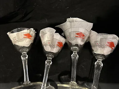 4 Clear Glass Pedestal Shot Glasses Cocktail Truck Mini Martini Glasses Flute  • $119.98
