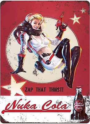 Vintage Tin Sign - Nuka Cola - Retro Metal Signs Poster Iron Painting Plaque Wal • $15.86