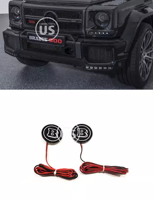 W463 Brabus Style Front Lip Illuminated Logo Badge Mercedes G-Class G63 2 Pcs. • $398