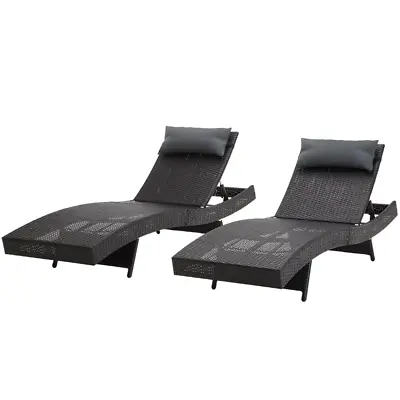 $364.99 • Buy Gardeon Outdoor Sun Lounge Setting Wicker Lounger Day Bed Rattan Patio Furniture