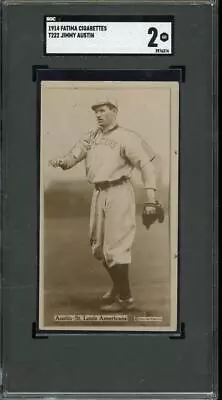 1914 T222 Fatima - Austin - St. Louis Browns - Short Print - SGC 2 - Tough • $450