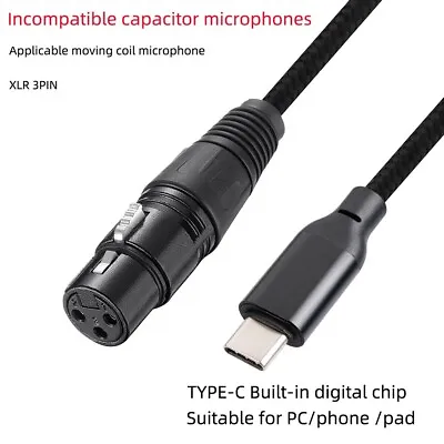 USB-C Audio Cable Audio Cable Male To 3-Pin XLR Female Microphone-Audio-Cable • $13.87