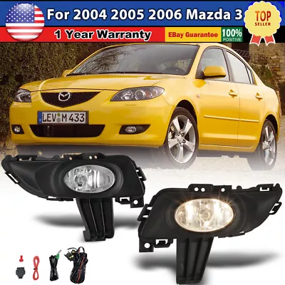 Fog Lights Assembly For 2004-2006 Mazda 3 Projectors Driving Lamp Clear Len Pair • $49.99