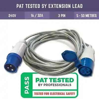 Pat Tested 230v / 240v Extension Lead Sy Cable 16a Or 32a Blue Plug And Socket  • £69.45