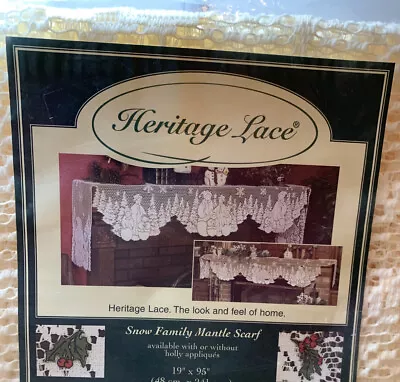 Heritage Lace Snow Family Mantle Scarf 19  X 95  Ecru Made In The USA New 6 • $28