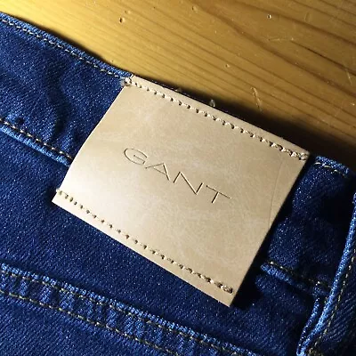Mens Gant Jeans (stretch-slim Fit) Blue! 38w 30l! Brand New!!! • £21