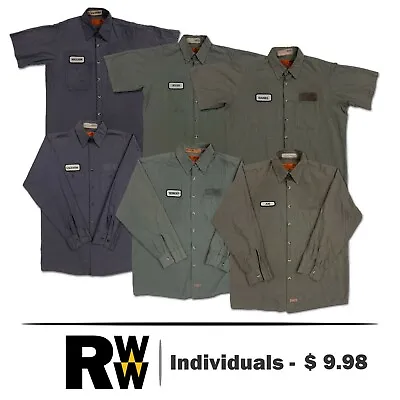 Red Kap Work Shirts 2 Pocket Microcheck Short & Long Sleeve Uniform #CC • $9.98