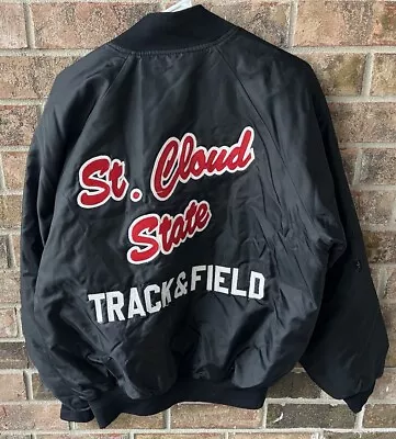 Vintage 90’s Made USA St. Cloud State University Track And Field Varsity Jacket • $49.99