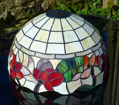 Stunning Large Tiffany Style  Ceiling Pendant Glass Light Shade + Fittings 16  • £60