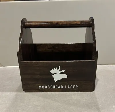 2012 Moosehead Lager Beer Caddy Moosehead Canadian Beer Condiment Holder Wood • $10.99