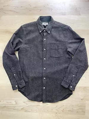 JCrew Wallace & Barnes Brown Wool Blend Button Down Flannel Shirt Size Small • $10