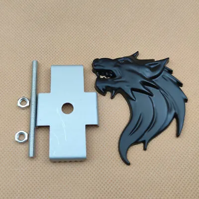 $6.99 • Buy Metal Front Grille Matte Black Wolf Head Badge Sport Racing Right Grill Emblem