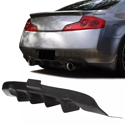 [SASA] Fit For 03-06 Infiniti G35 Coupe ONLY 4-Fins PU Rear Diffuser Bumper Lip • $152.45