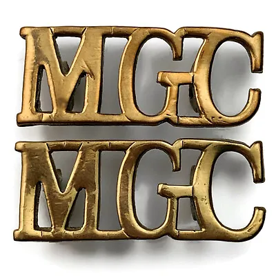 Original WW1 Machine Gun Corps MGC Regiment Shoulder Title Badge PAIR • $58.43
