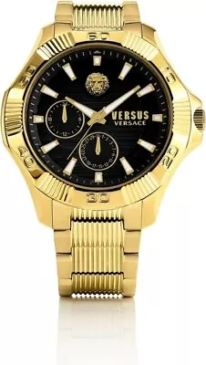 Versus Versace Mens DTLA Gold 46mm Bracelet Watch Water Resistant - 8.5  Band • $138.99