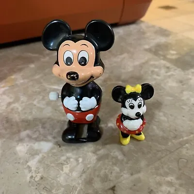 $16.99 • Buy Rare Wind Up Mickey Mouse Walker Tomy Walt Disney Minnie Porcelain 1.75” Figure