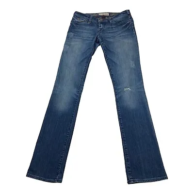 J & Company Ladies Jeans Size 27 30x33 Distressed Designed Flap Pockets Low Rise • $13.59