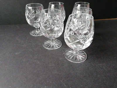 £16.50 • Buy Set Of 6 Royal Doulton Crystal Cut Balloon/Bulbous Wine Glasses
