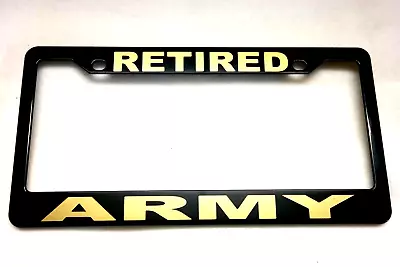 Military License Plate FRAME RETIRED/ARMY-- ABS-#841126G • $9.95