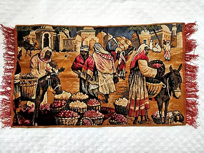 Vintage Middle Eastern Tapestry Wall Hanging Rug Fringed • $39