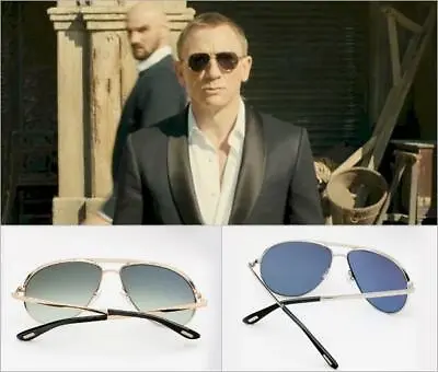 JAMES BOND SKYFALL Tom Ford MARKO FT0144 28W Rose Gold Blue Sunglasses Shades • £218